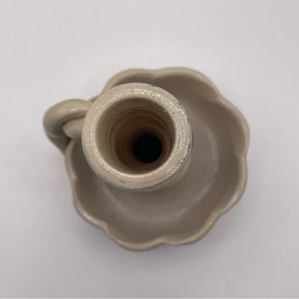 Vintage cobalt salt glazed. Williamsburg pottery. Candle holder.